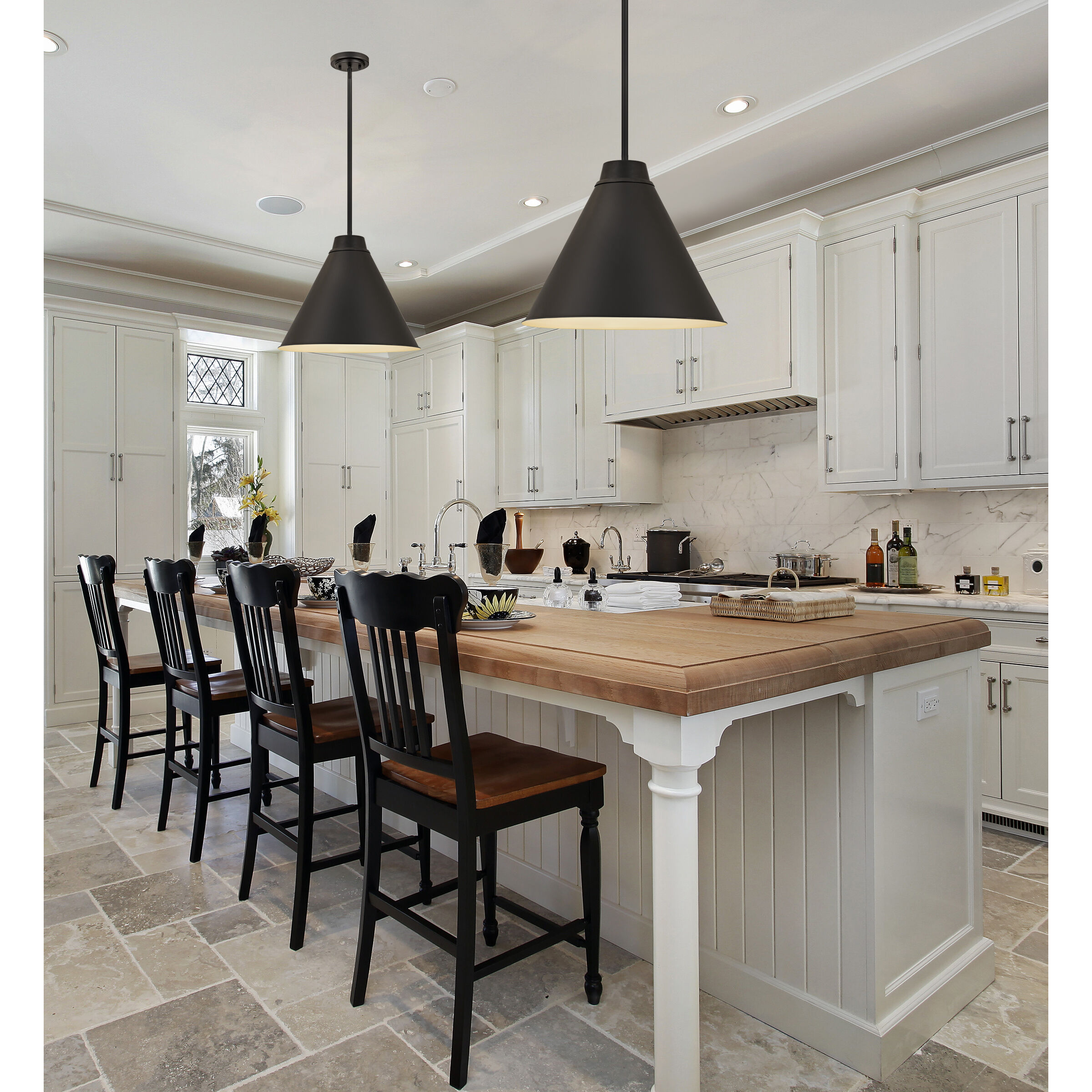 Eaton 1 Light 18 inch Matte Black Pendant Ceiling Light