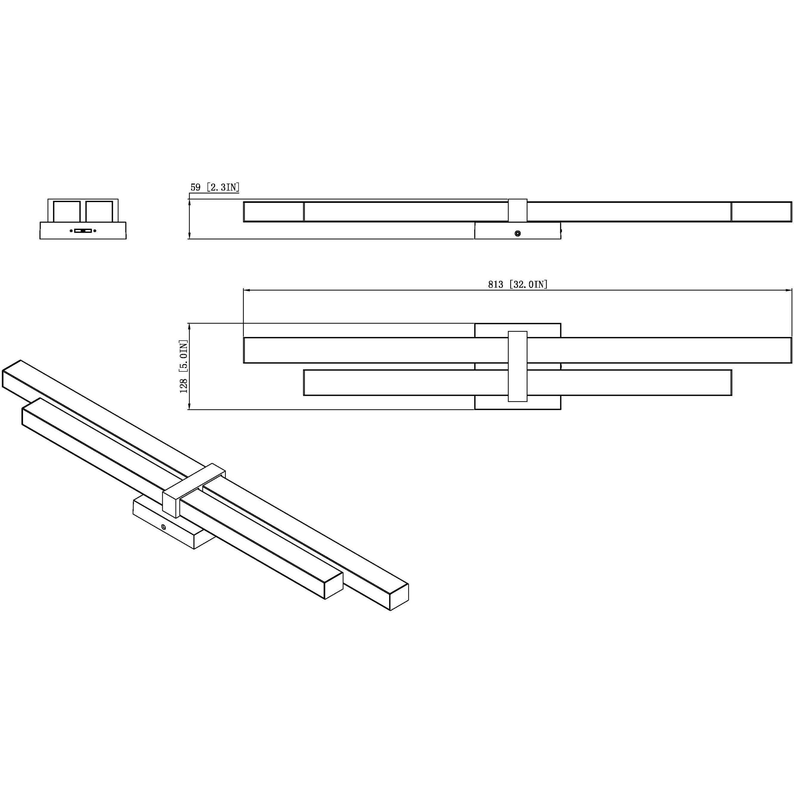 Zane LED 32 inch Brushed Nickel Vanity Wall Light