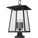 Rainer 6 Light 32.5 inch Black Outdoor Pier Mounted Fixture in G9