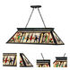 Tiffany Billiard 4 Light 43.75 inch Matte Black Billiard Ceiling Light