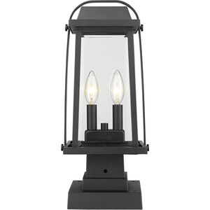 Millworks 2 Light 18 inch Black Outdoor Pier Mounted Fixture in 5.5