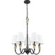 Claudelle 5 Light 24 inch Matte Black and Modern Gold Chandelier Ceiling Light