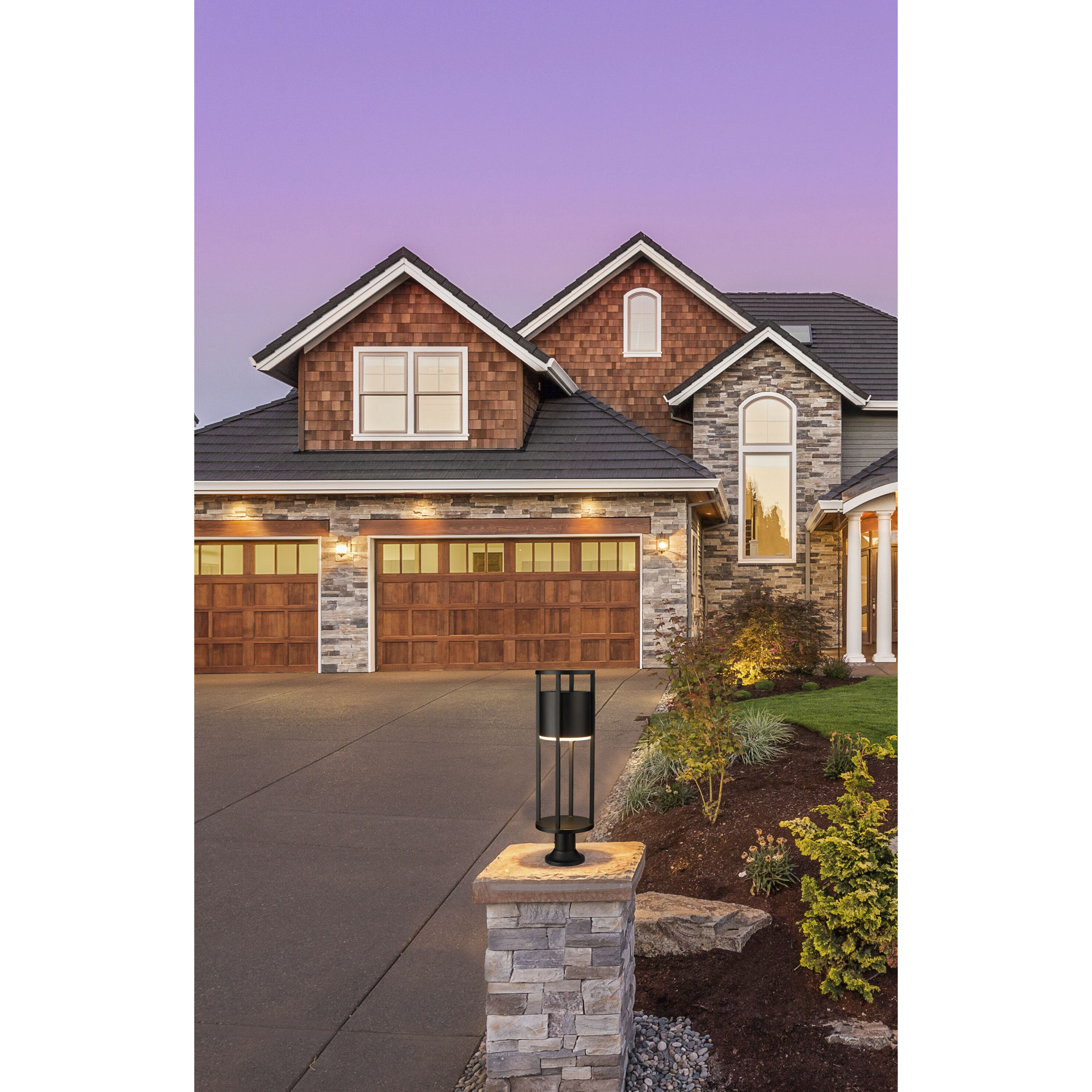 Luca LED 29.75 inch Black Outdoor Pier Mounted Fixture