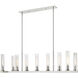 Beau 9 Light 56 inch Polished Nickel Linear Chandelier Ceiling Light