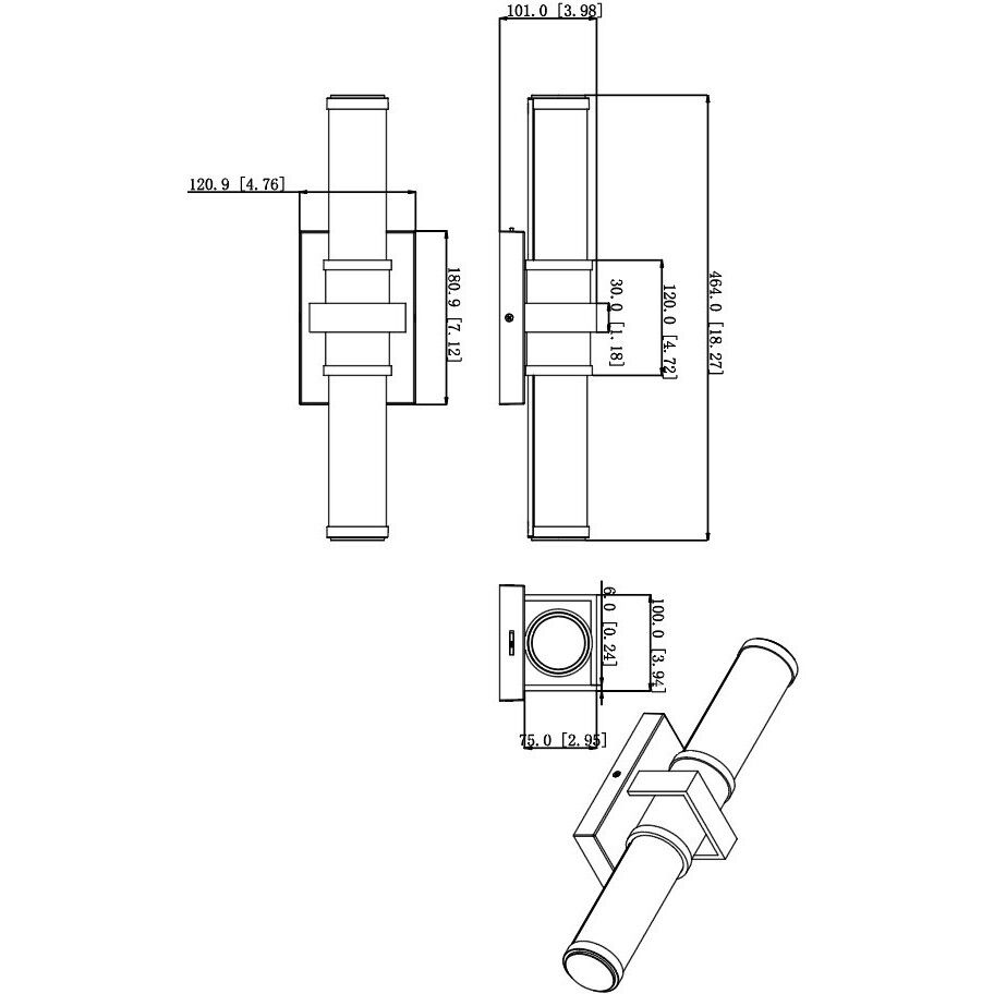 Idris LED 18.5 inch Brushed Nickel Bath Vanity Wall Light