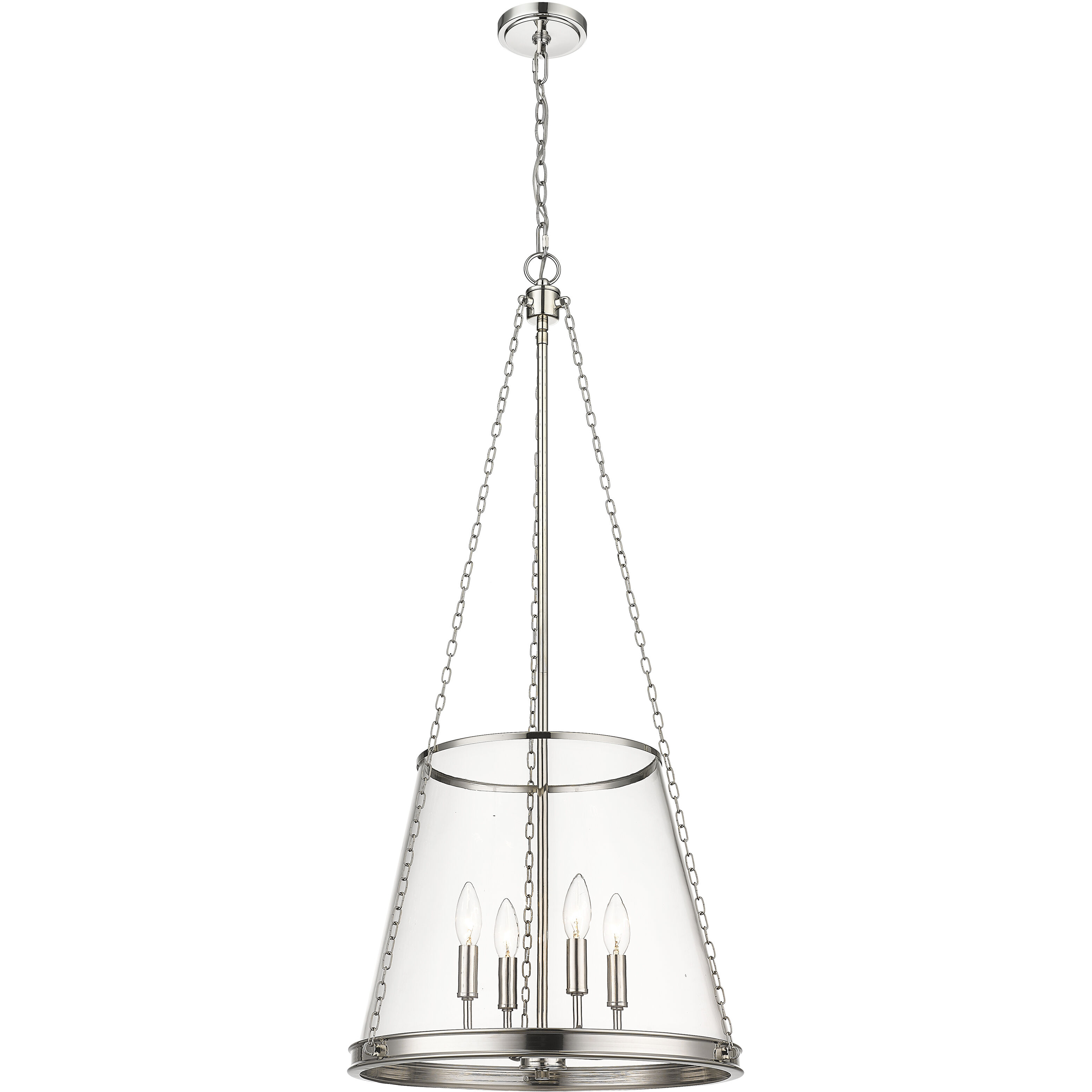 Prescott 4 Light 18 inch Polished Nickel Pendant Ceiling Light