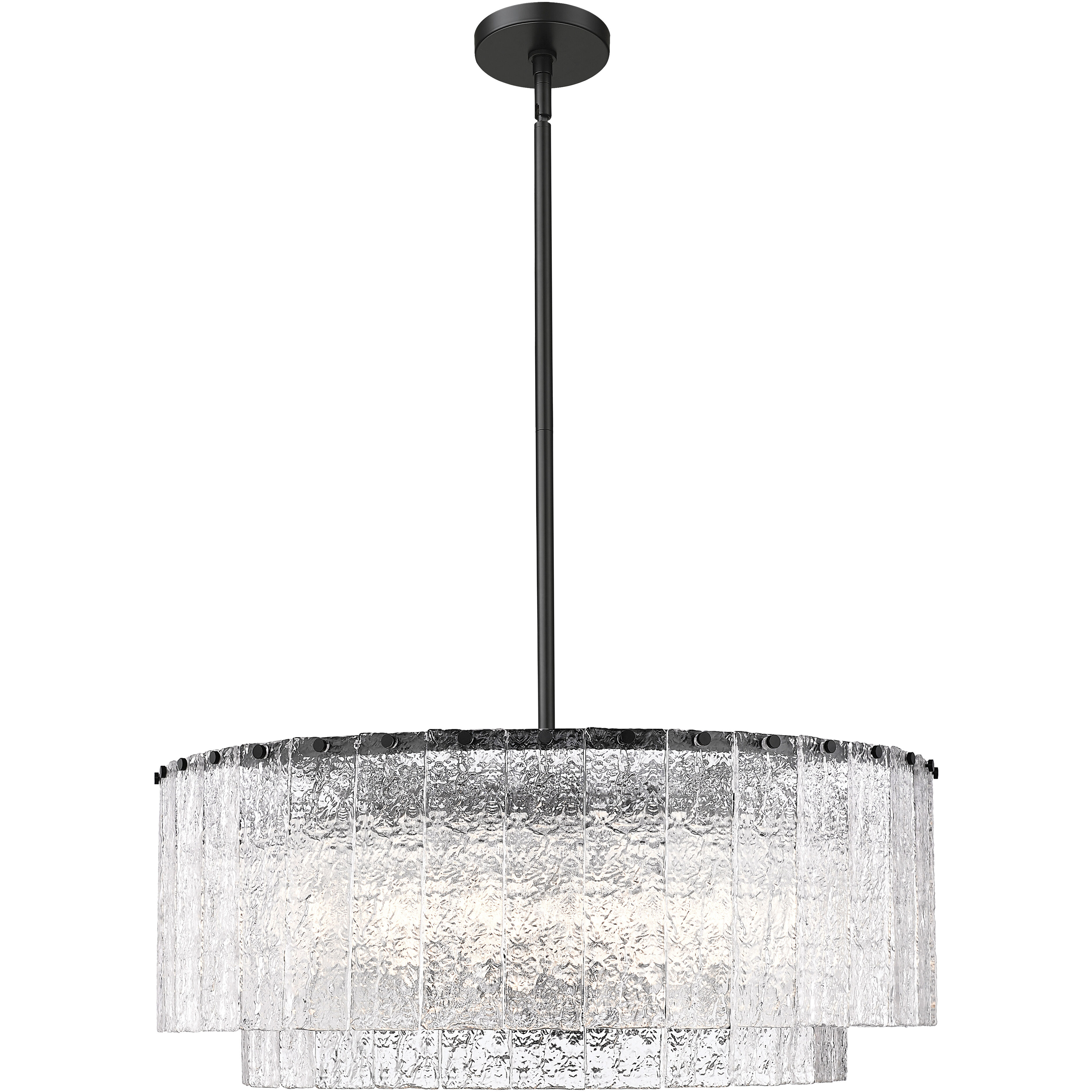 Glacier 12 Light 33 inch Matte Black Pendant Ceiling Light