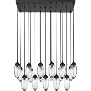 Arden 17 Light 42 inch Matte Black Linear Chandelier Ceiling Light