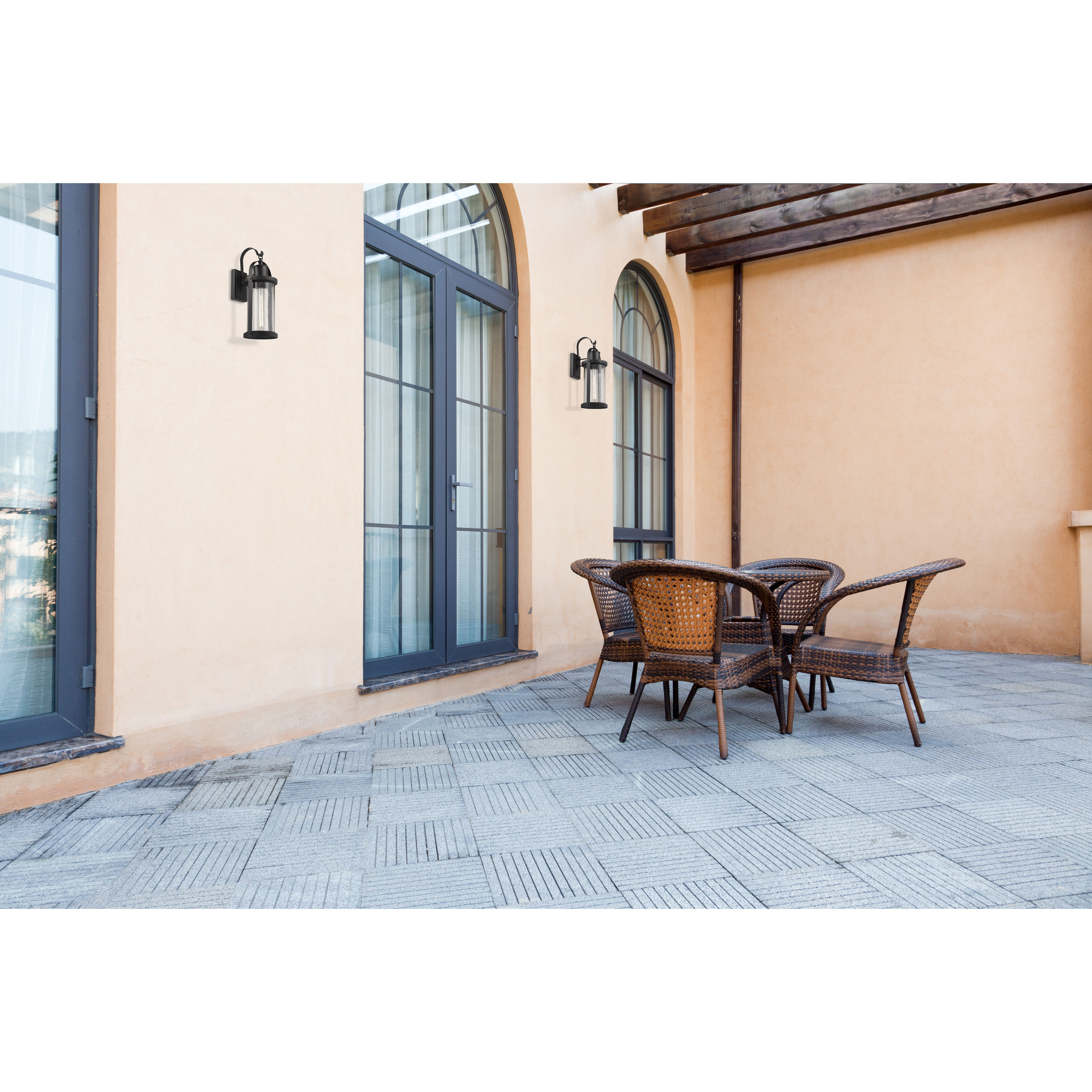 Roundhouse 1 Light 24.75 inch Black Outdoor Wall Light