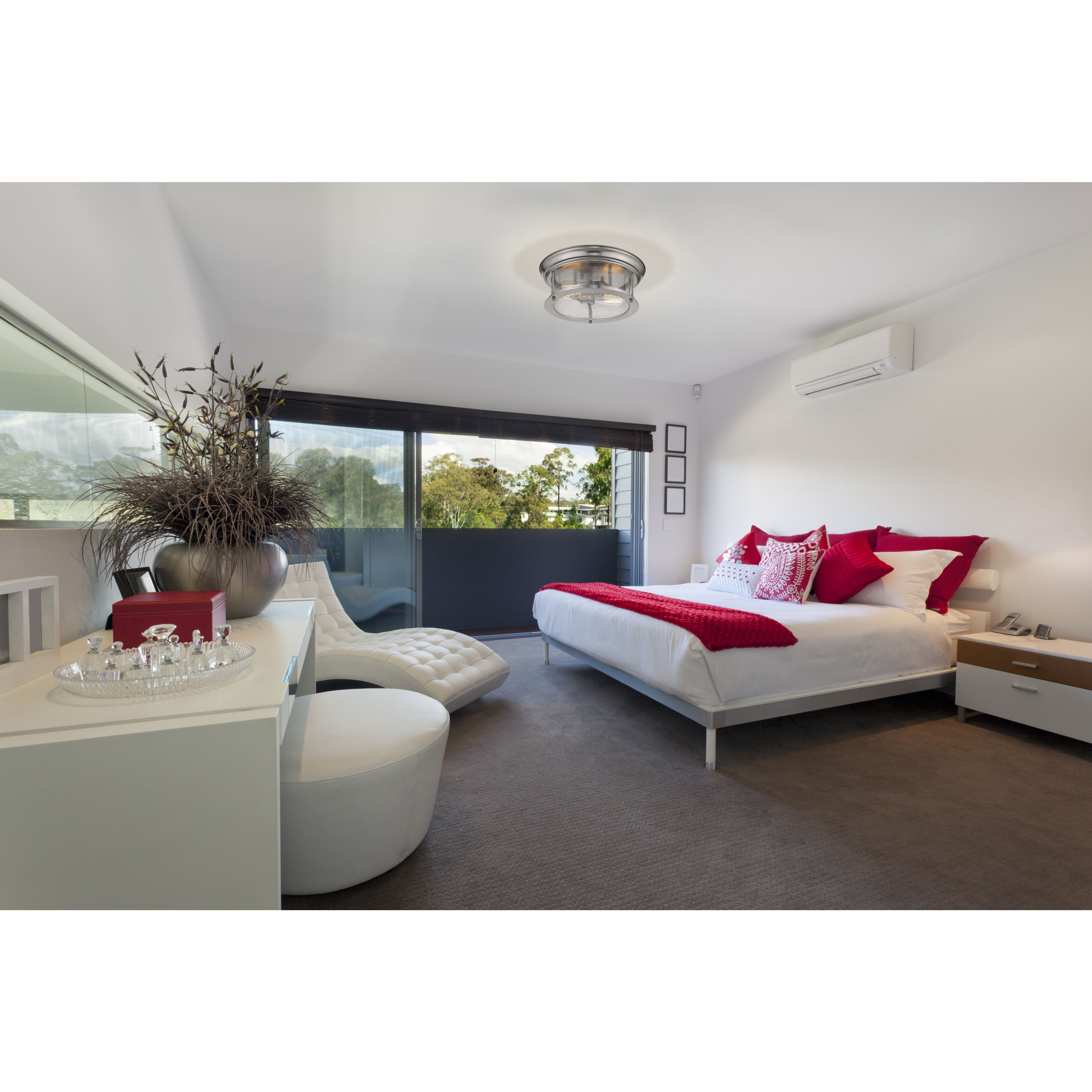 Sonna 2 Light 13.5 inch Brushed Nickel Flush Mount Ceiling Light