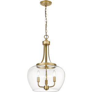 Joliet 3 Light 16 inch Olde Brass Pendant Ceiling Light