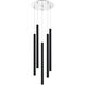 Forest LED 13.5 inch Chrome Chandelier Ceiling Light in Matte Black Steel