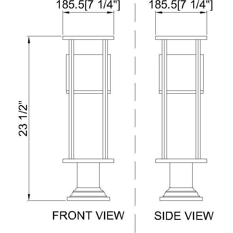 Luca LED 29.75 inch Black Outdoor Pier Mounted Fixture