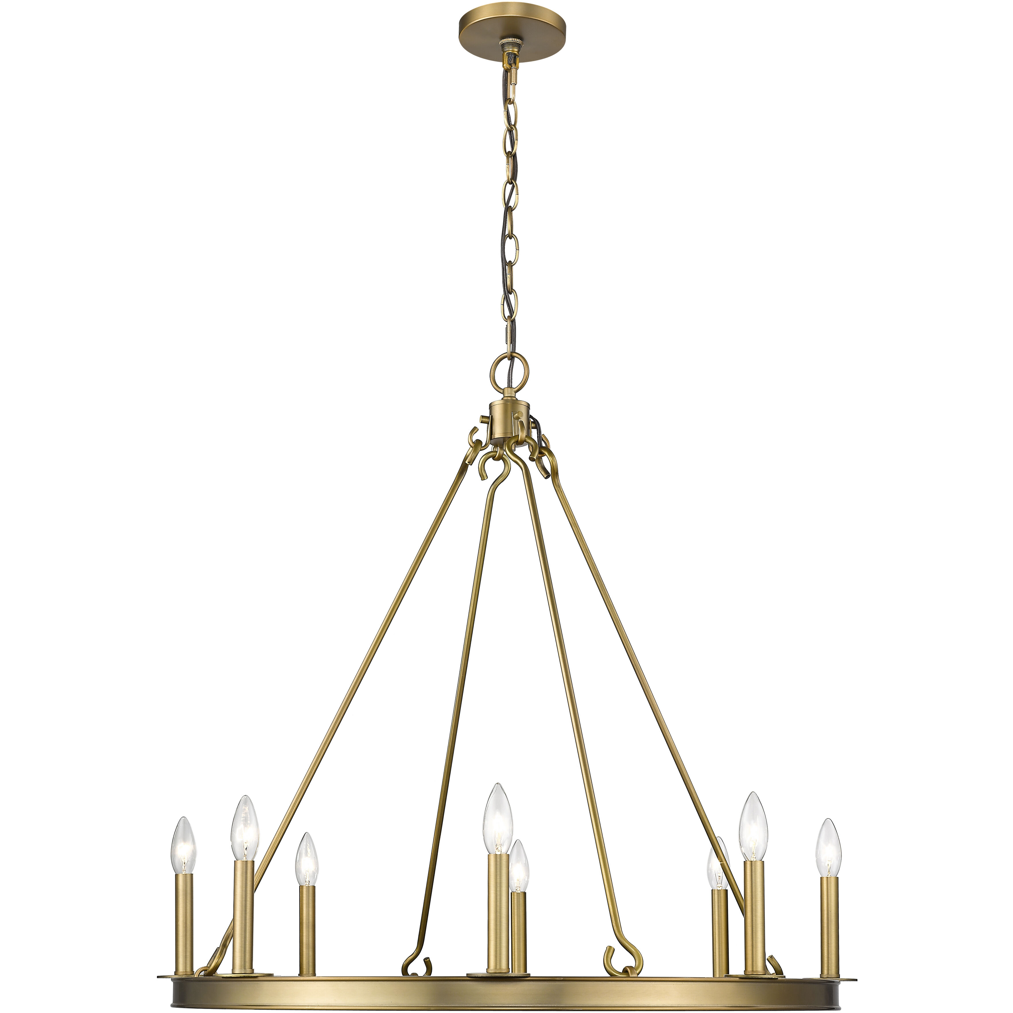 Barclay 8 Light 33 inch Olde Brass Chandelier Ceiling Light