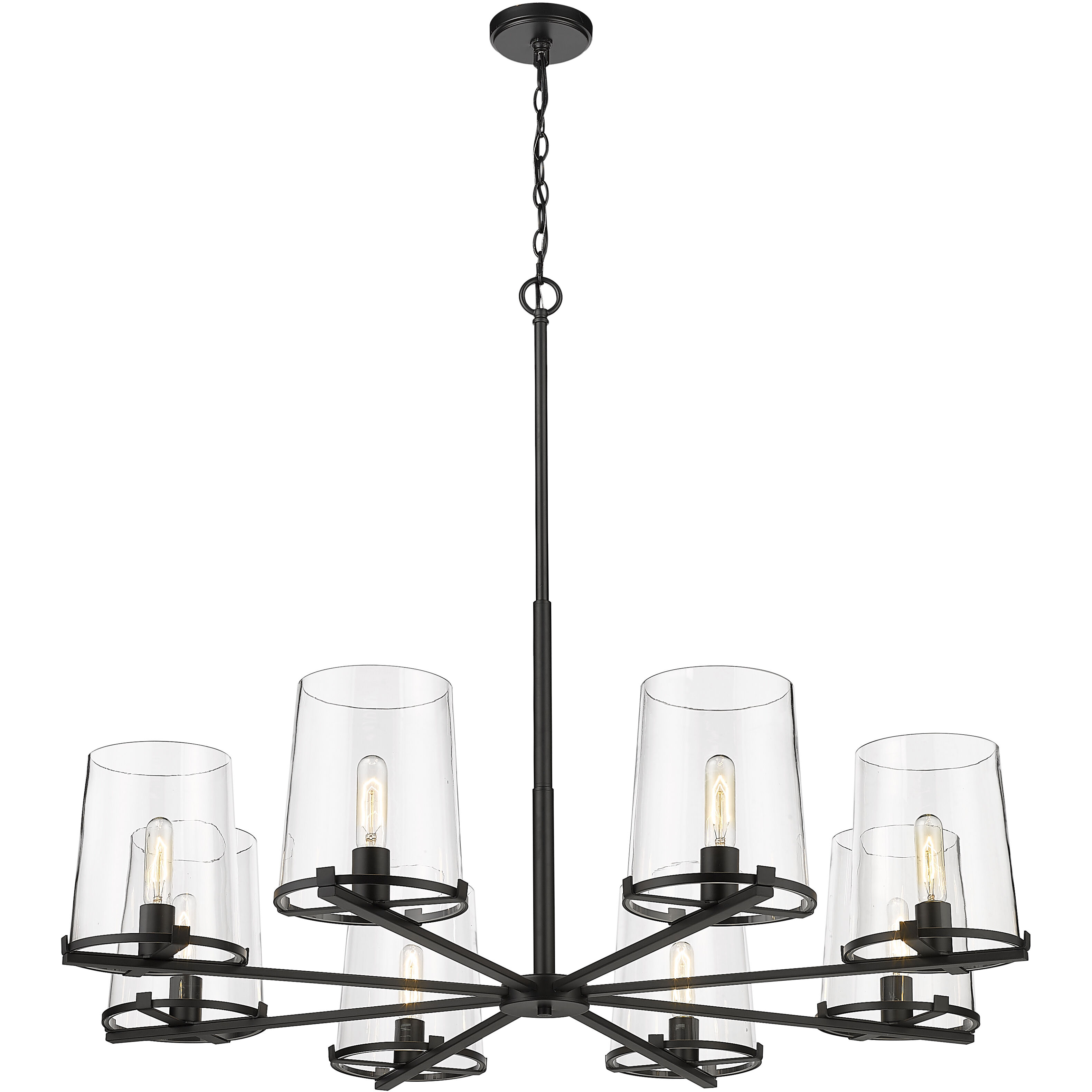 Callista 8 Light 44 inch Matte Black Chandelier Ceiling Light