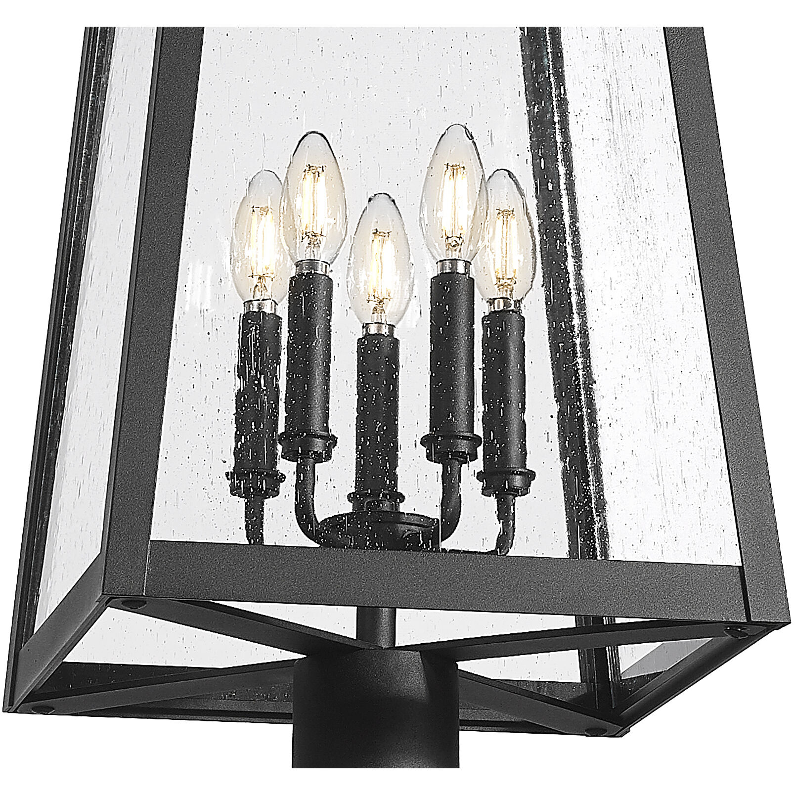 Rainer 5 Light 121.5 inch Black Outdoor Post Mounted Fixture in G9