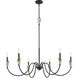 Claudelle 6 Light 46 inch Matte Black and Modern Gold Chandelier Ceiling Light