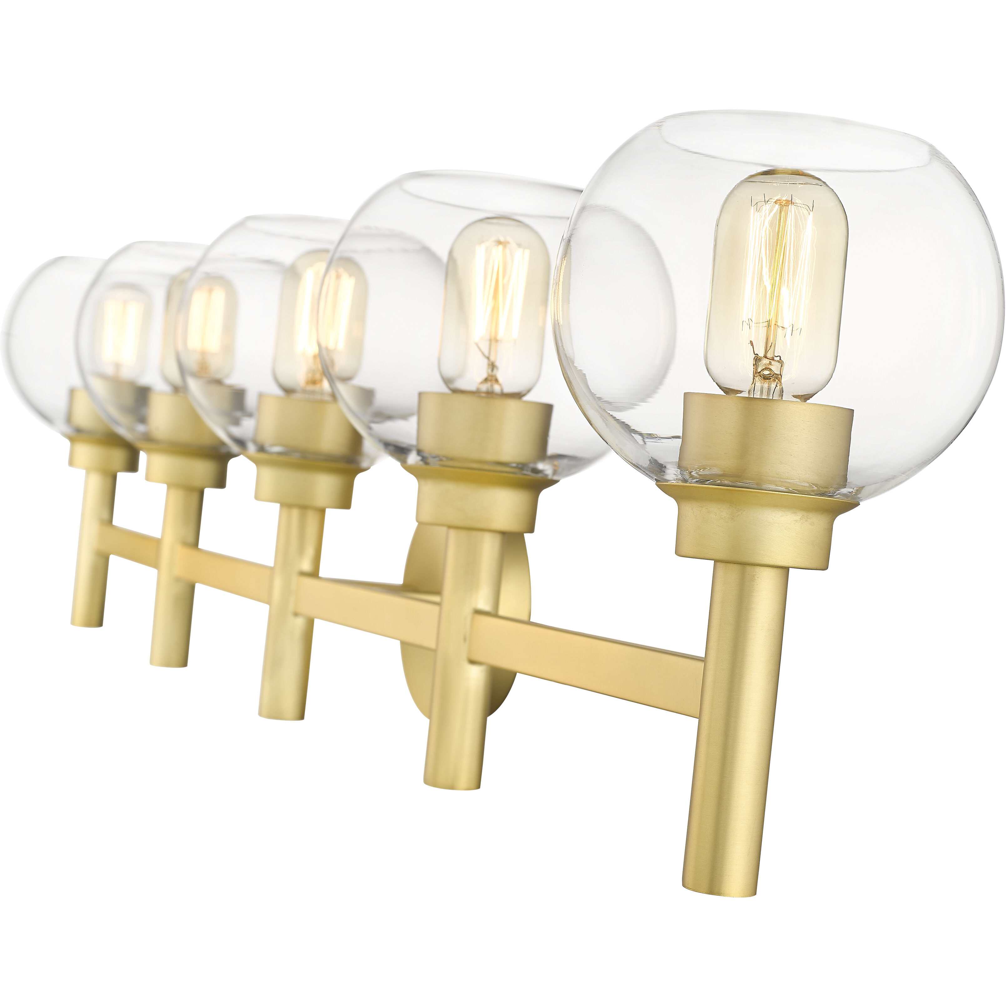 Sutton 5 Light 39.5 inch Brushed Gold Vanity Wall Light in Bronze Gold