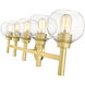 Sutton 5 Light 39.5 inch Brushed Gold Vanity Wall Light in Bronze Gold