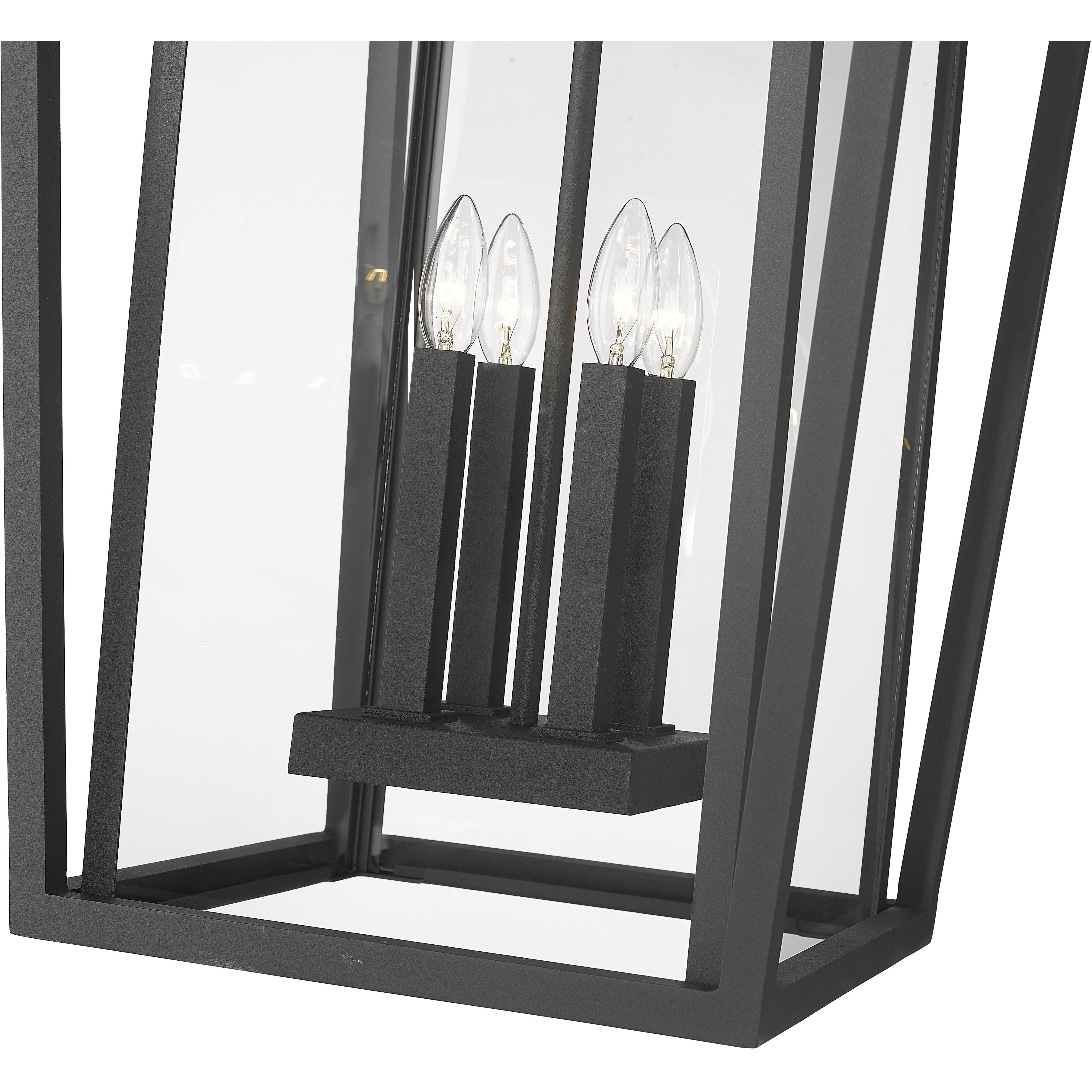 Seoul 4 Light 18 inch Black Outdoor Chain Mount Ceiling Fixture