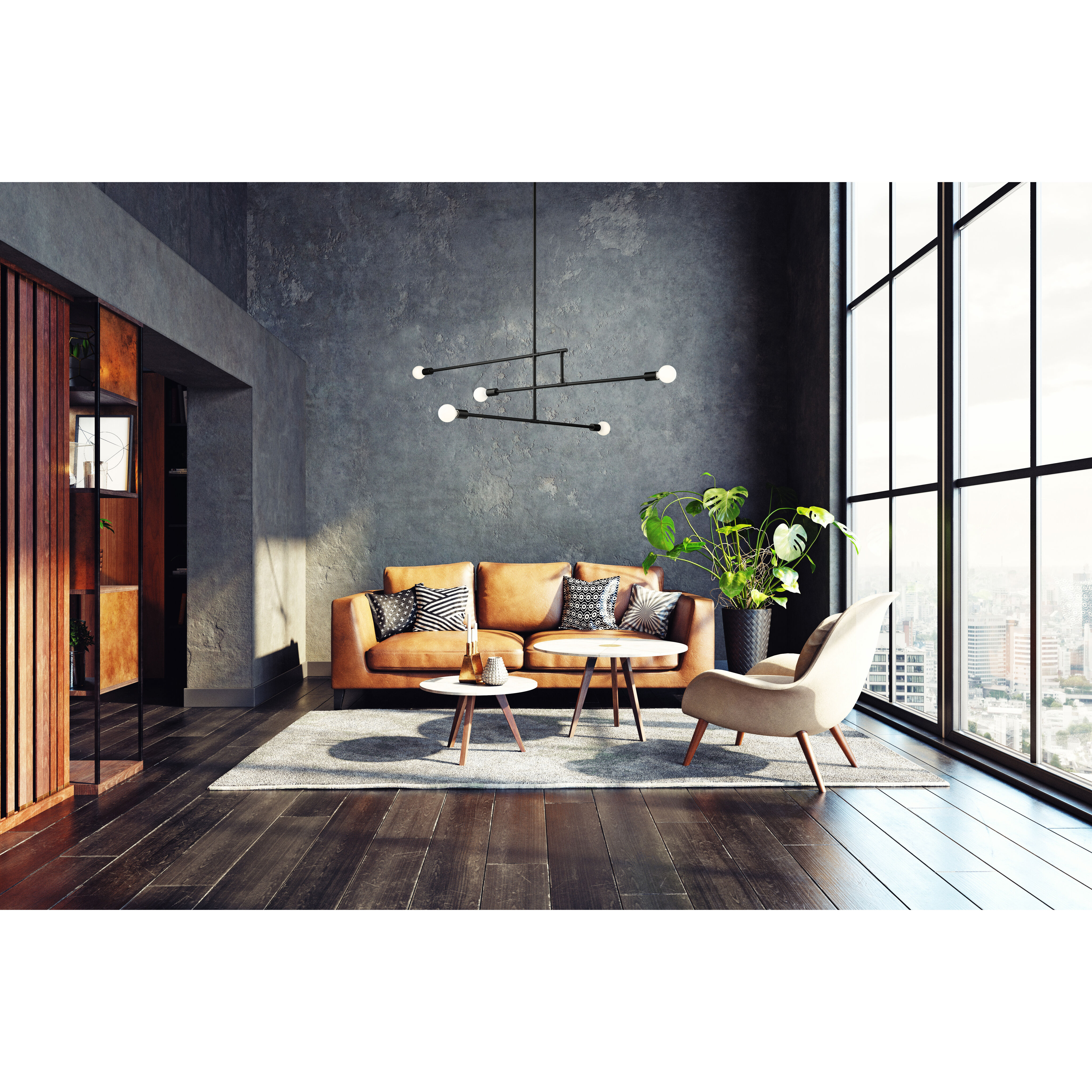 Z-Lite 731-5MB Modernist 5 Light 4.75 inch Matte Black Chandelier Ceiling  Light in Heritage Brass