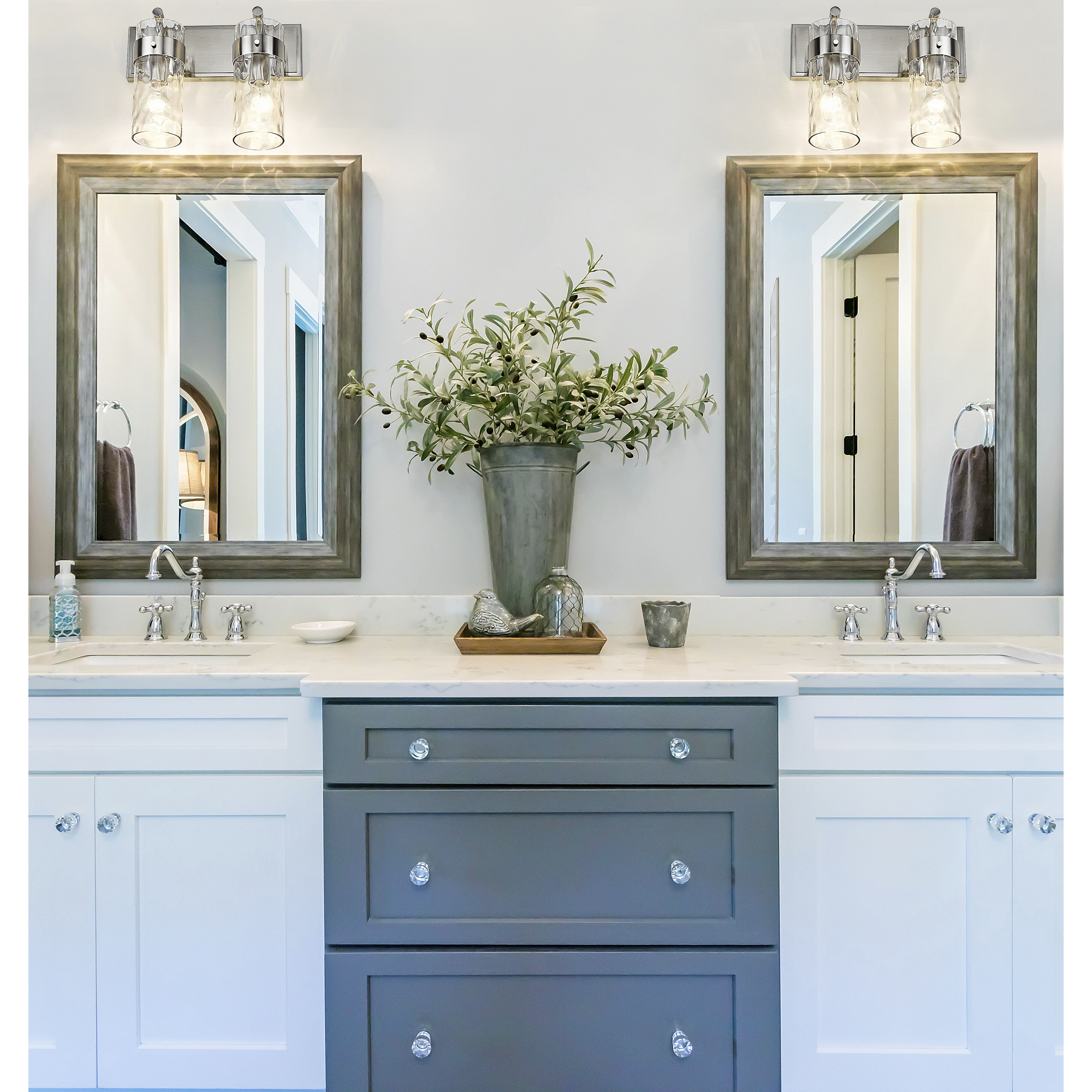 Fontaine 2 Light 14 inch Brushed Nickel Vanity Wall Light