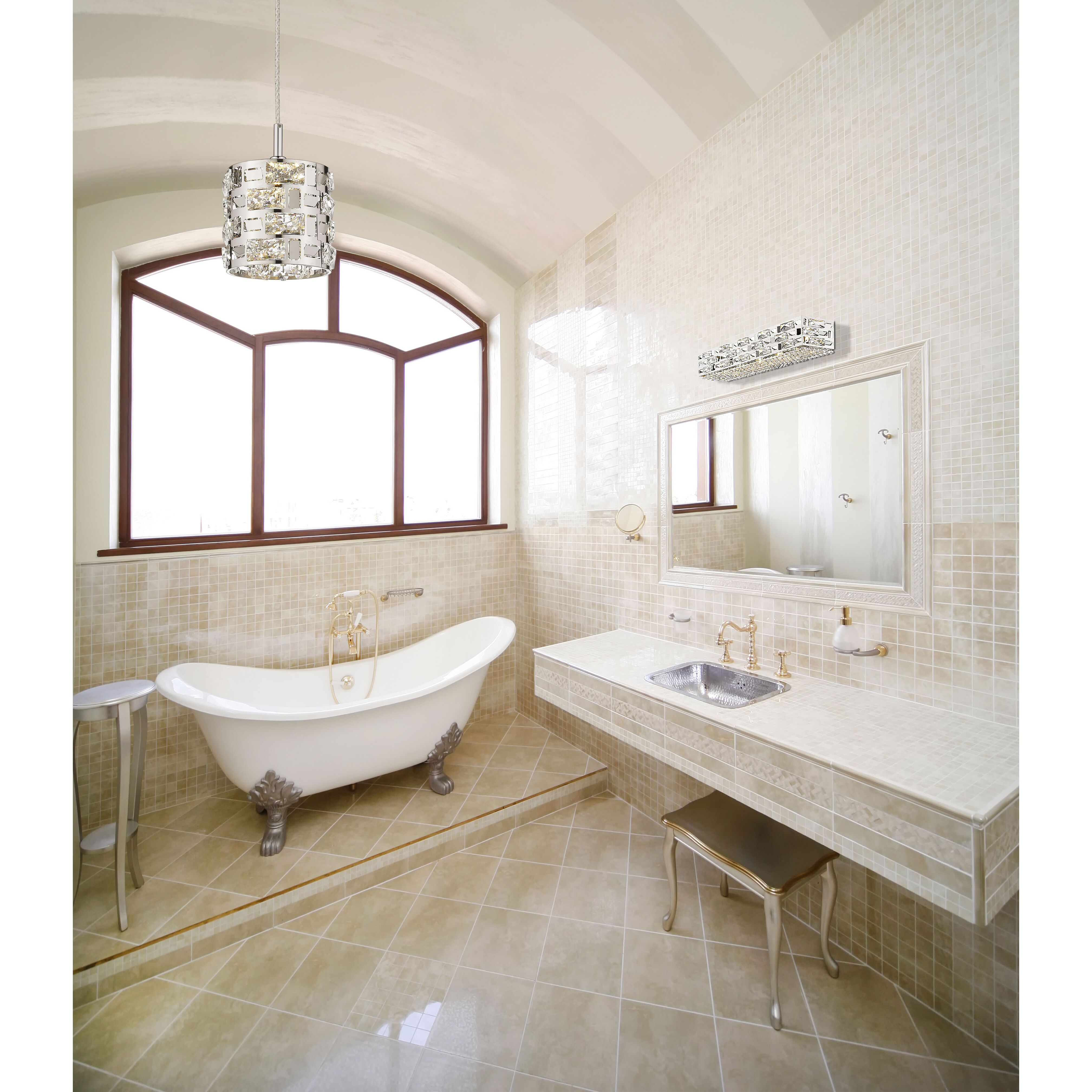 Aludra 1 Light 6.5 inch Chrome Pendant Ceiling Light