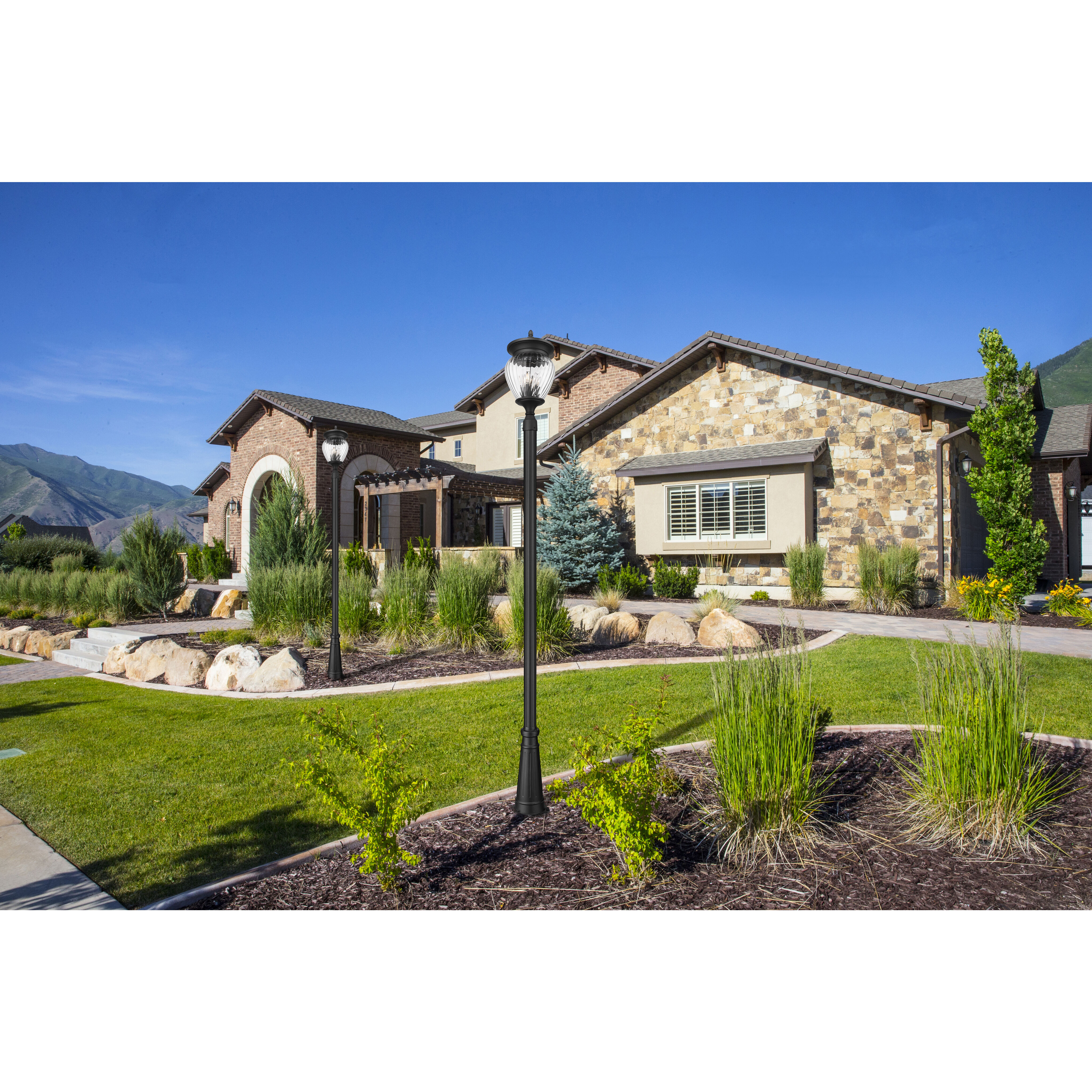 Davina 4 Light 119.25 inch Black Outdoor Post Mounted Fixture in G9