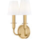 Tova 2 Light 9.25 inch Rubbed Brass Wall Sconce Wall Light