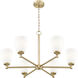 Oren 6 Light 32 inch Modern Gold Chandelier Ceiling Light