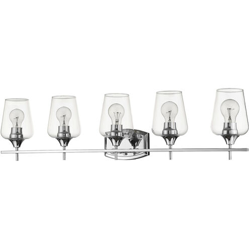 Joliet 5 Light 38 inch Chrome Vanity Wall Light