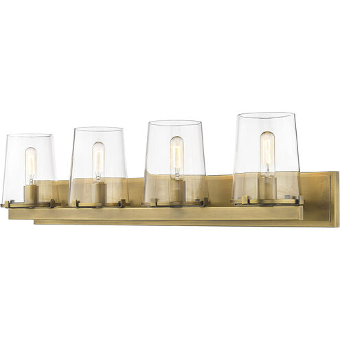 Callista 4 Light 37.5 inch Rubbed Brass Vanity Wall Light