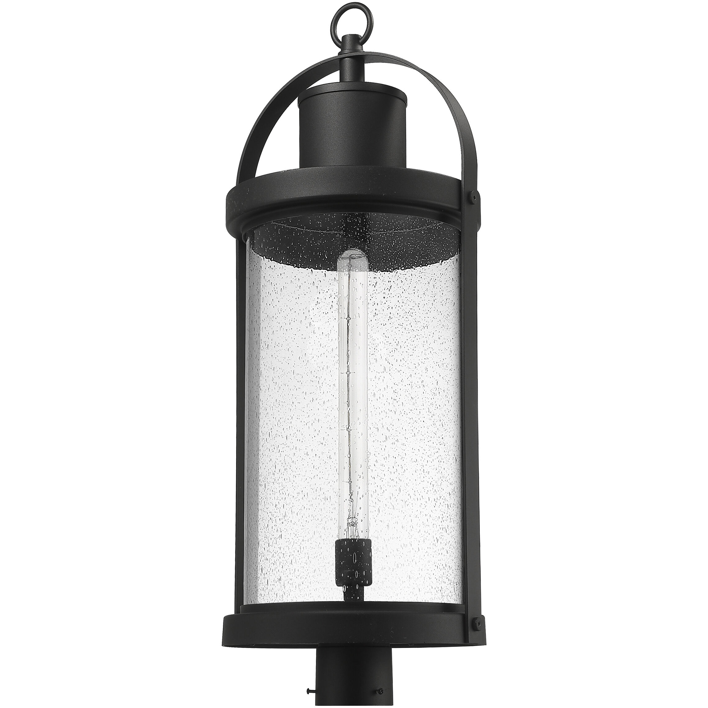 Roundhouse 1 Light 31.25 inch Black Outdoor Post Mount Fixture