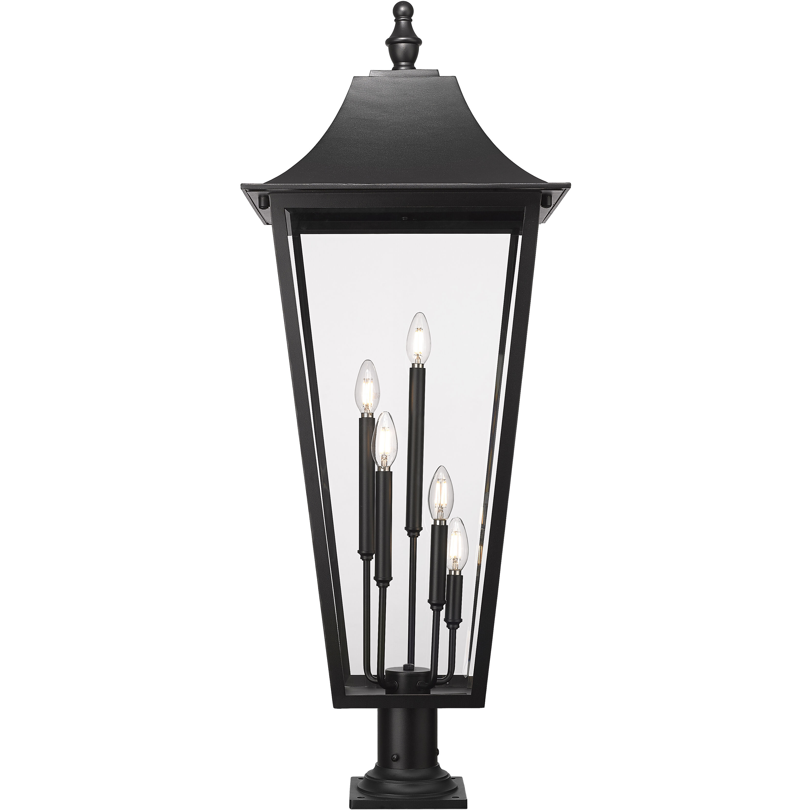 Gannon 5 Light 42.25 inch Black Outdoor Pier Mounted Fixture in G9