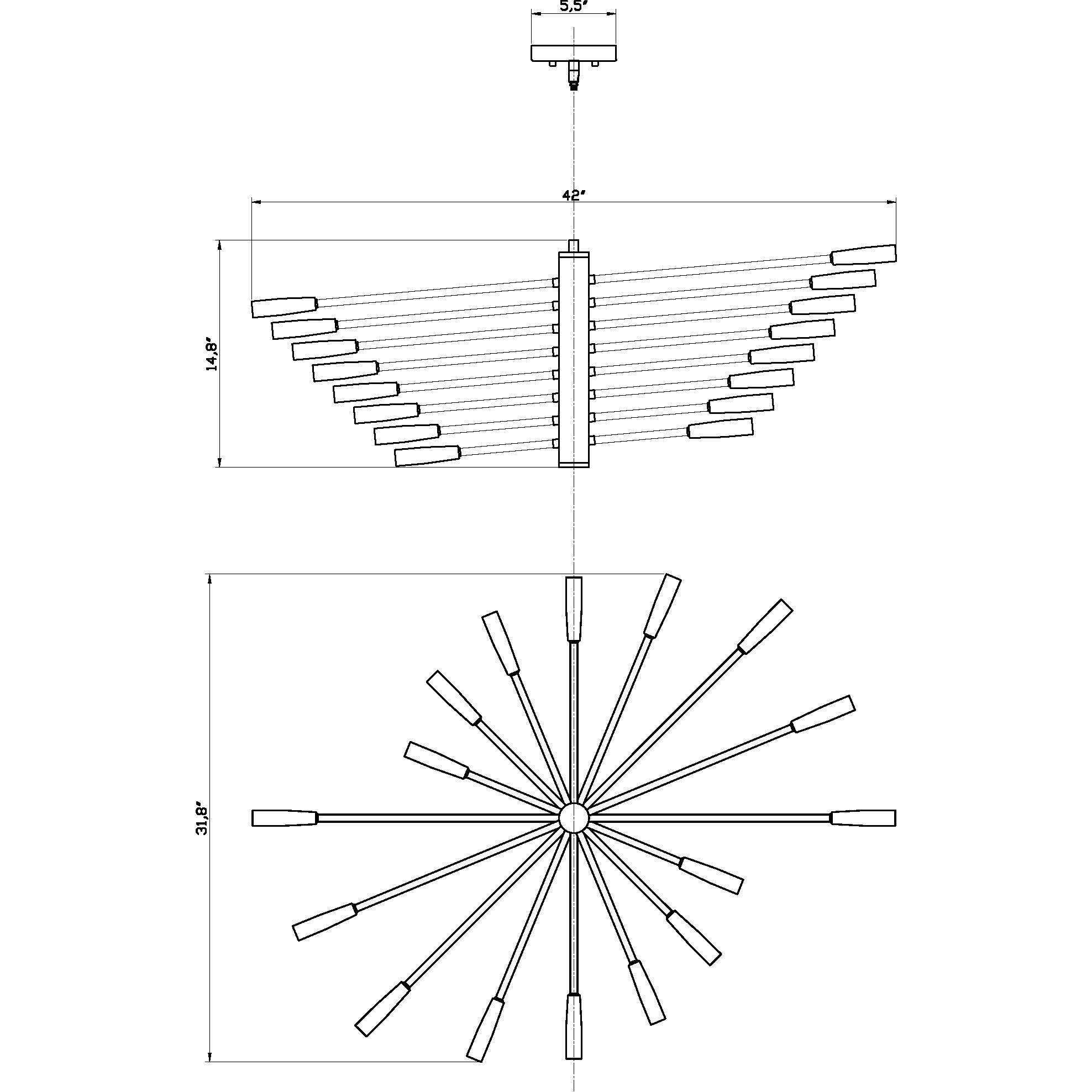 Ascension 16 Light 32 inch Chrome Chandelier Ceiling Light