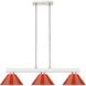 Cobalt 3 Light 46 inch Brushed Nickel Billiard Ceiling Light in Red