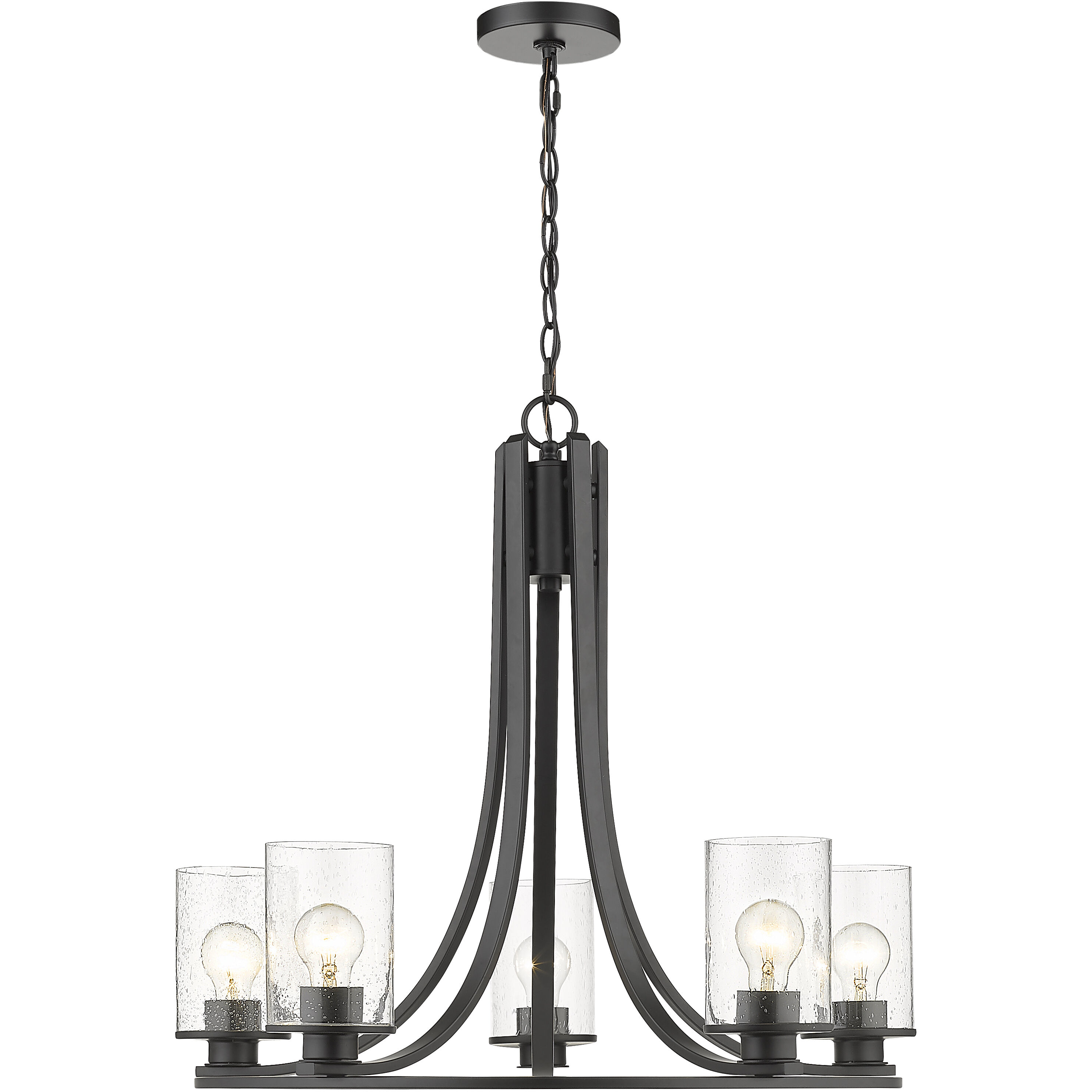 Beckett 5 Light 27 inch Matte Black Chandelier Ceiling Light