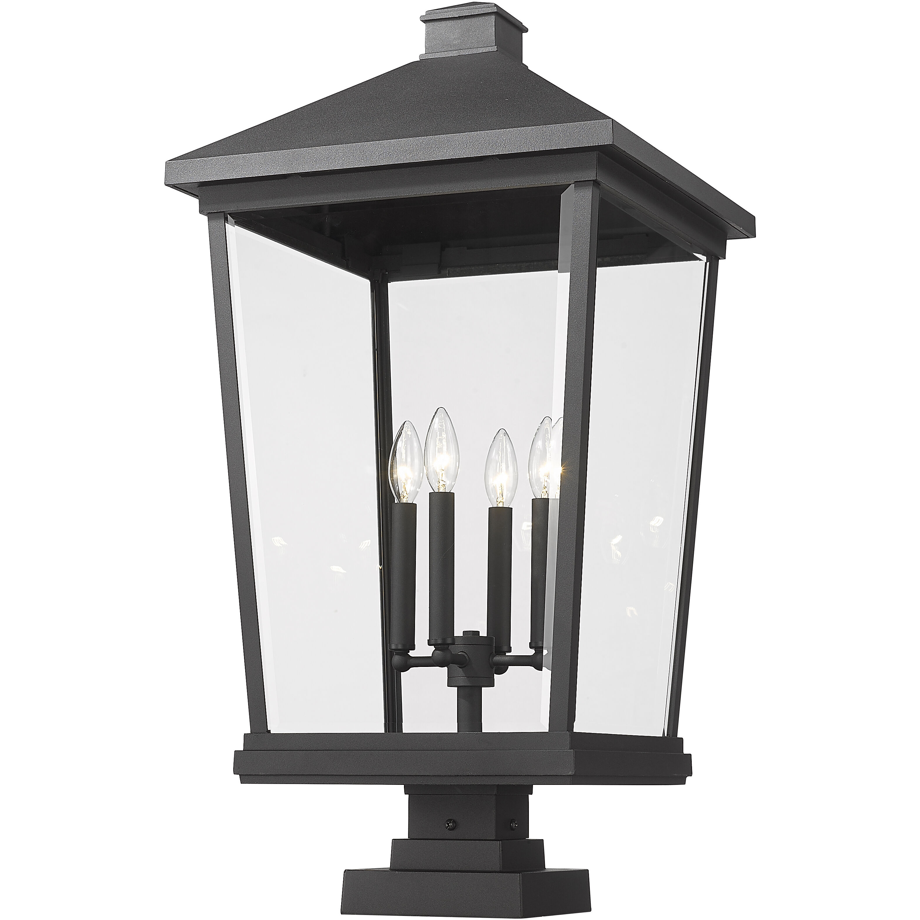 Beacon 4 Light 32 inch Black Outdoor Pier Mounted Fixture