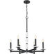 Kaden 6 Light 28 inch Matte Black Chandelier Ceiling Light