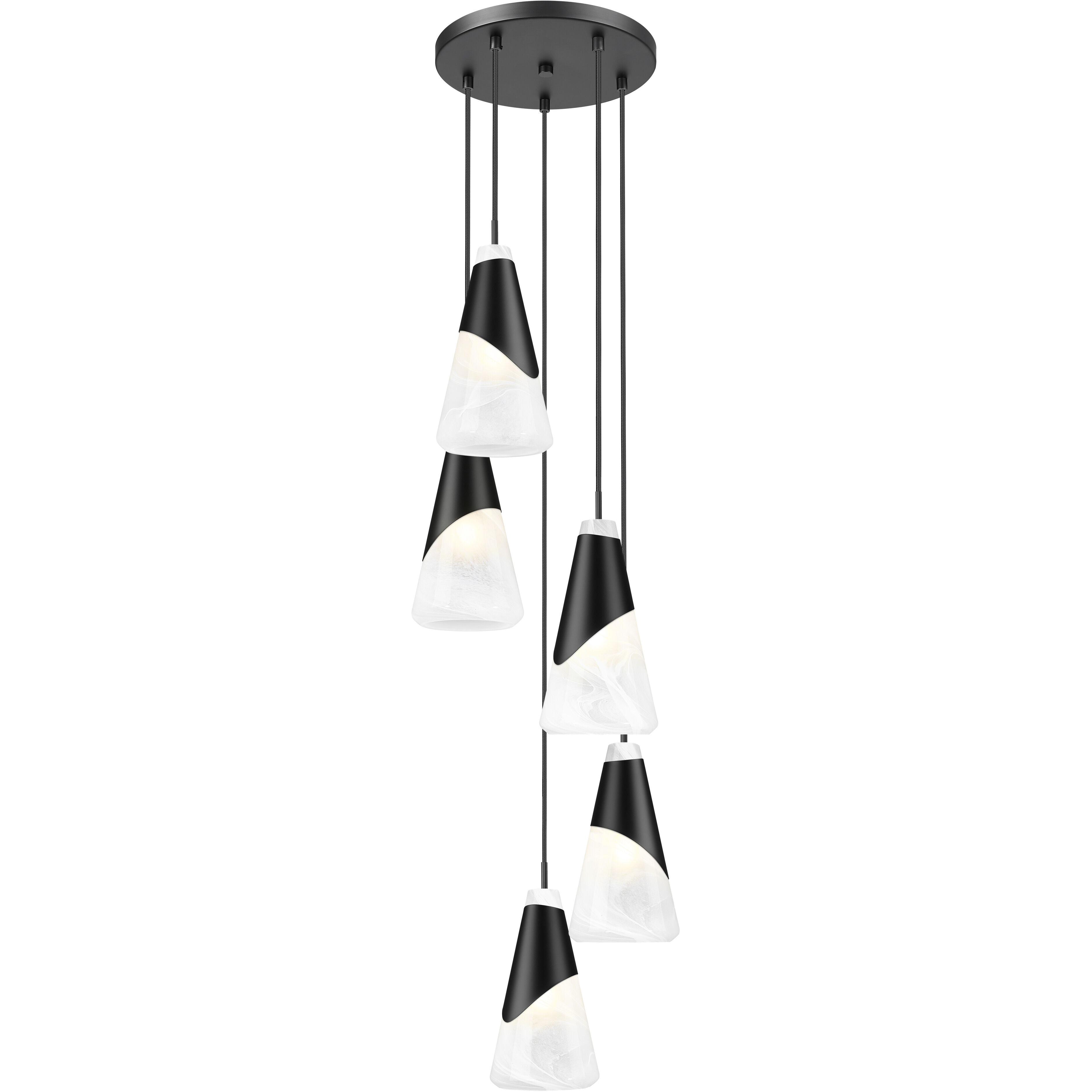 Aimie 5 Light 12 inch Matte Black Chandelier Ceiling Light