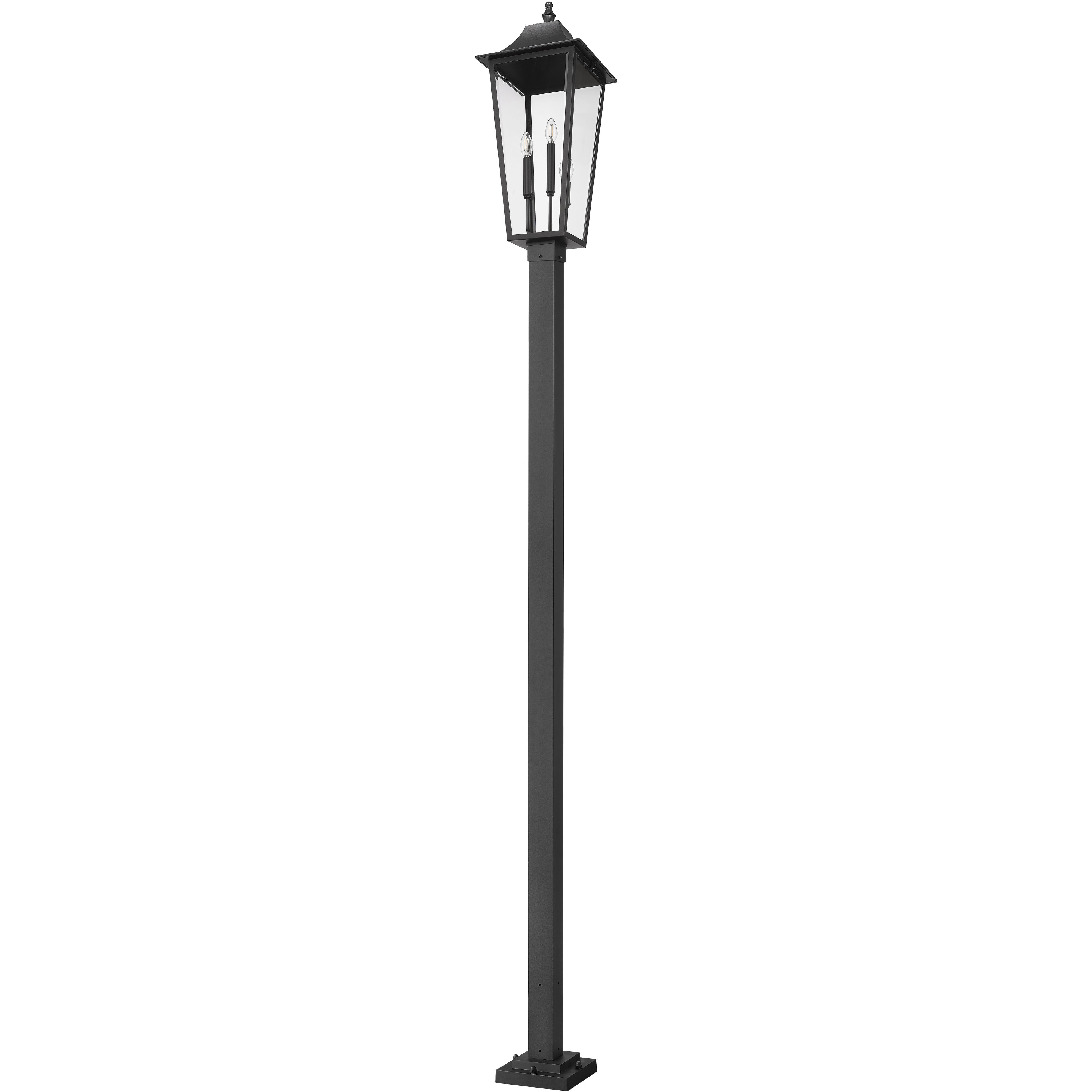 Gannon 3 Light 124 inch Black Outdoor Post Mounted Fixture in G9