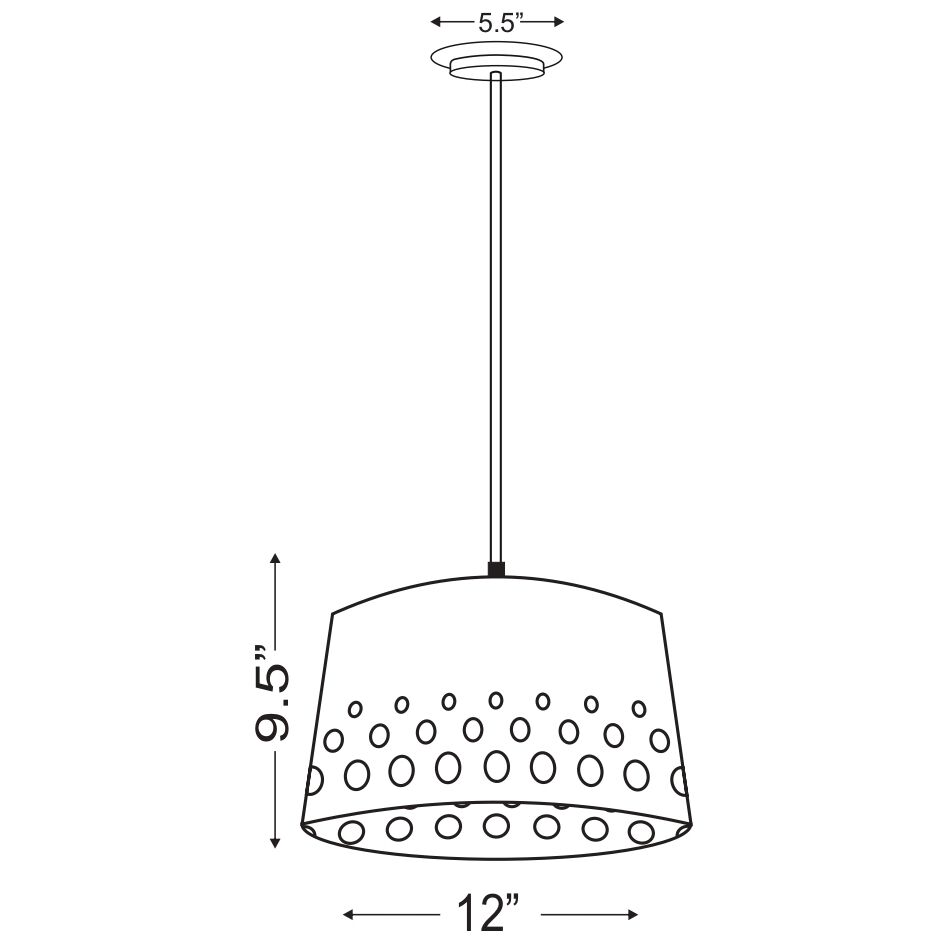 Katie 1 Light 12 inch Matte Black Pendant Ceiling Light