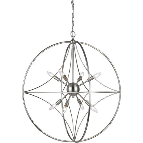 Cortez 8 Light 30 inch Brushed Nickel Chandelier Ceiling Light