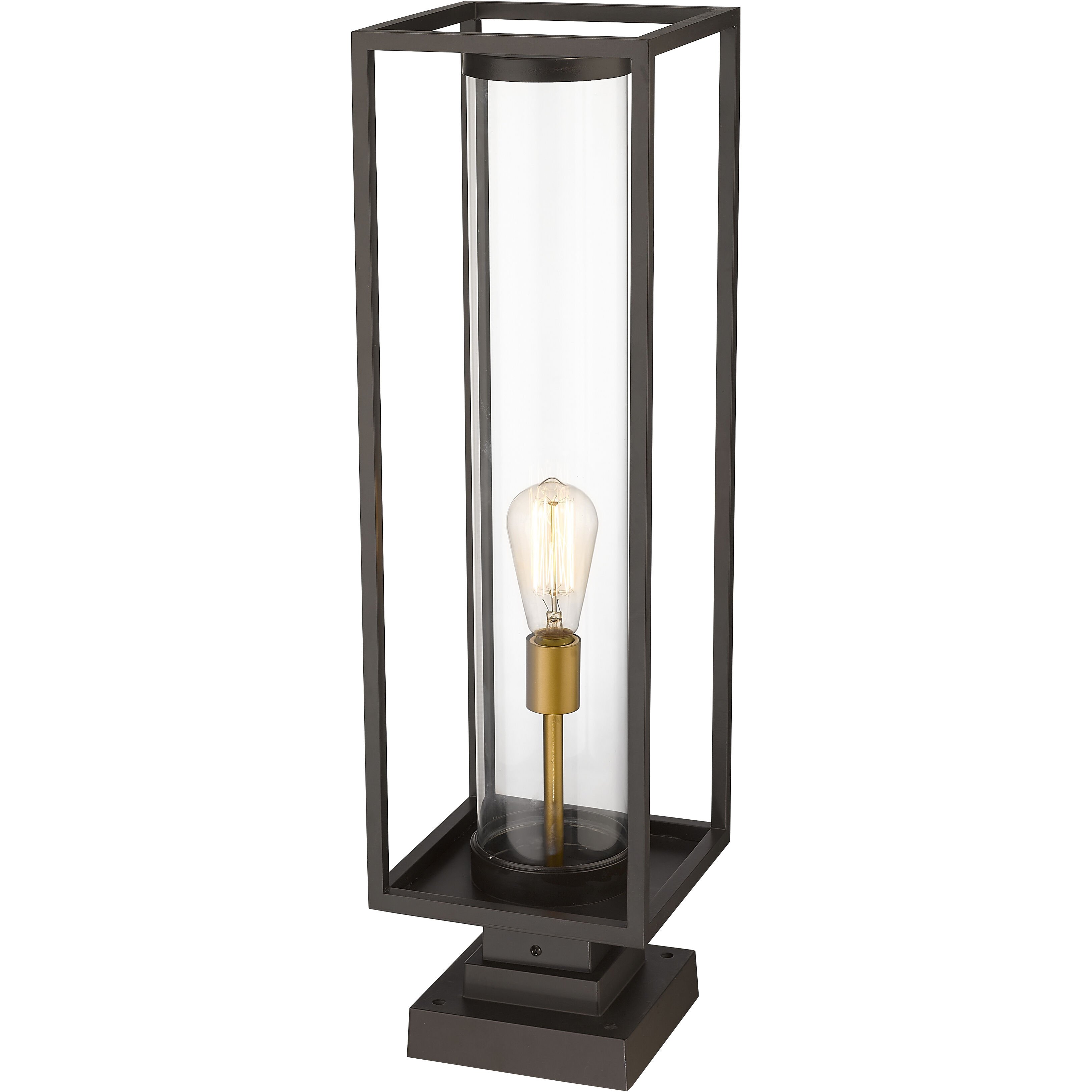 Dunbroch 1 Light 28.75 inch Deep Bronze and Outdoor Brass Outdoor Pier Mounted Fixture