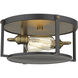 Halcyon 2 Light 14.25 inch Bronze and Heritage Brass Flush Mount Ceiling Light