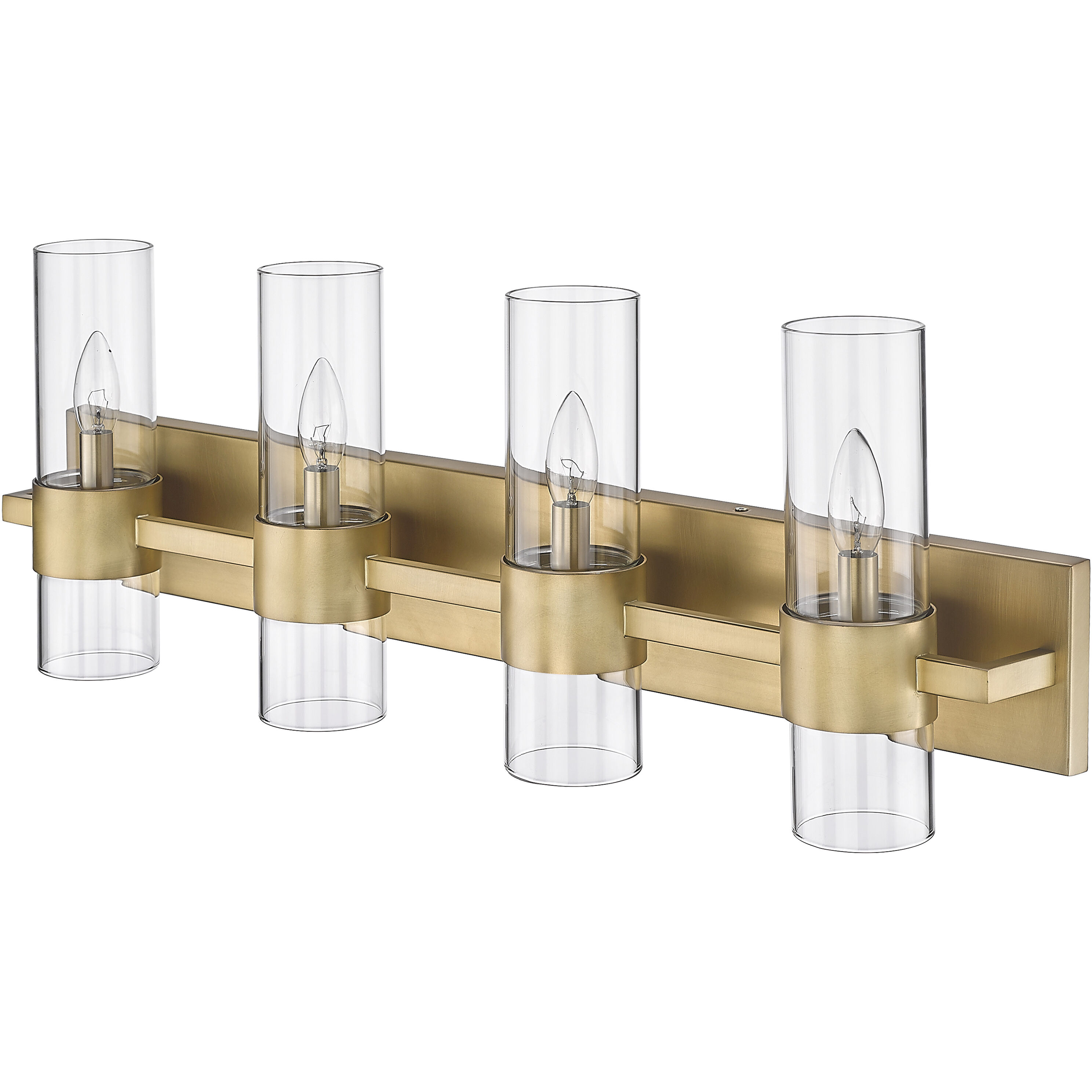 Lawson 4 Light 32 inch Rubbed Brass Vanity Wall Light in Rubbed Bronze