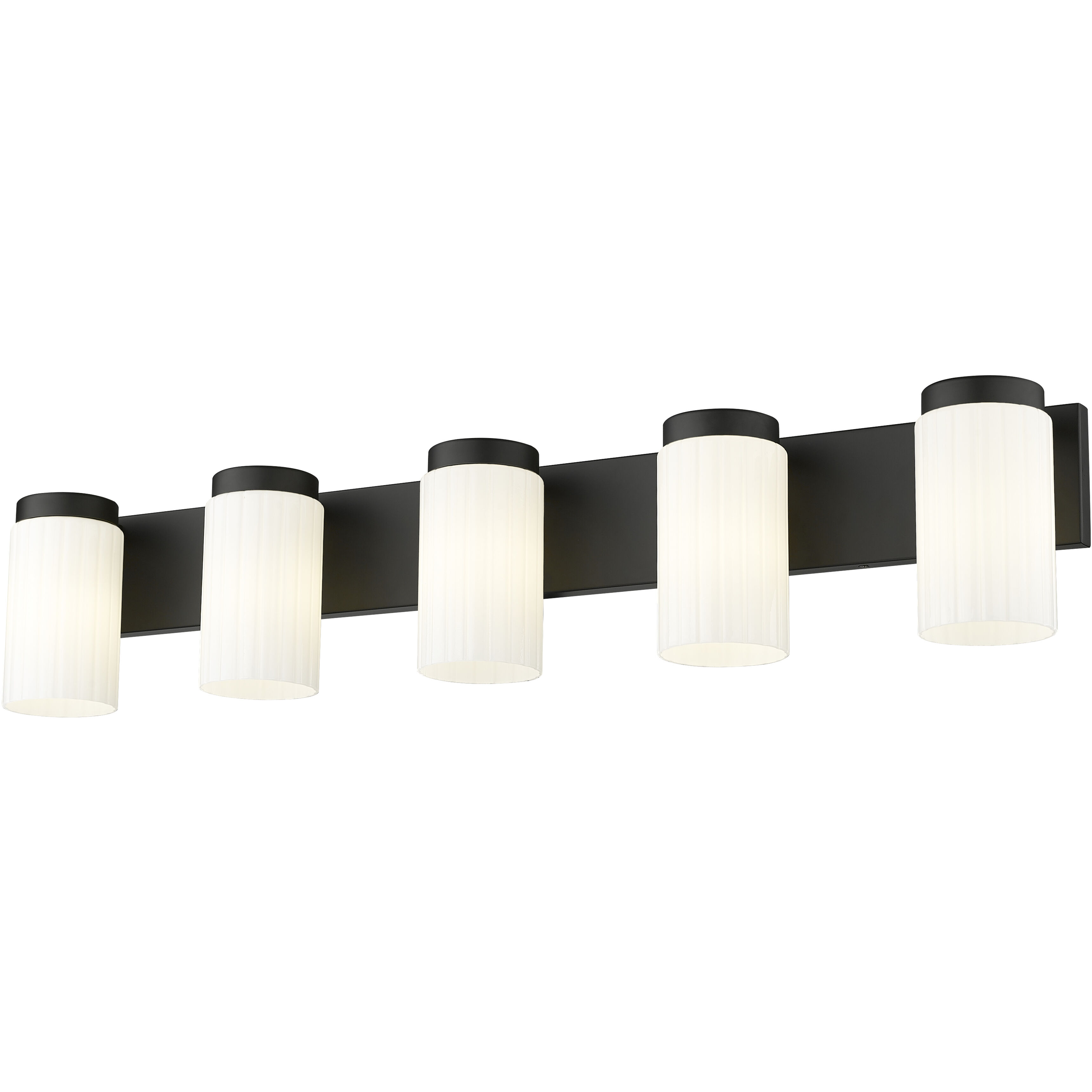 Burk 5 Light 38 inch Matte Black Bath Vanity Light Wall Light