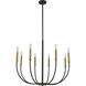 Haylie 8 Light 32.5 inch Matte Black and Olde Brass Chandelier Ceiling Light