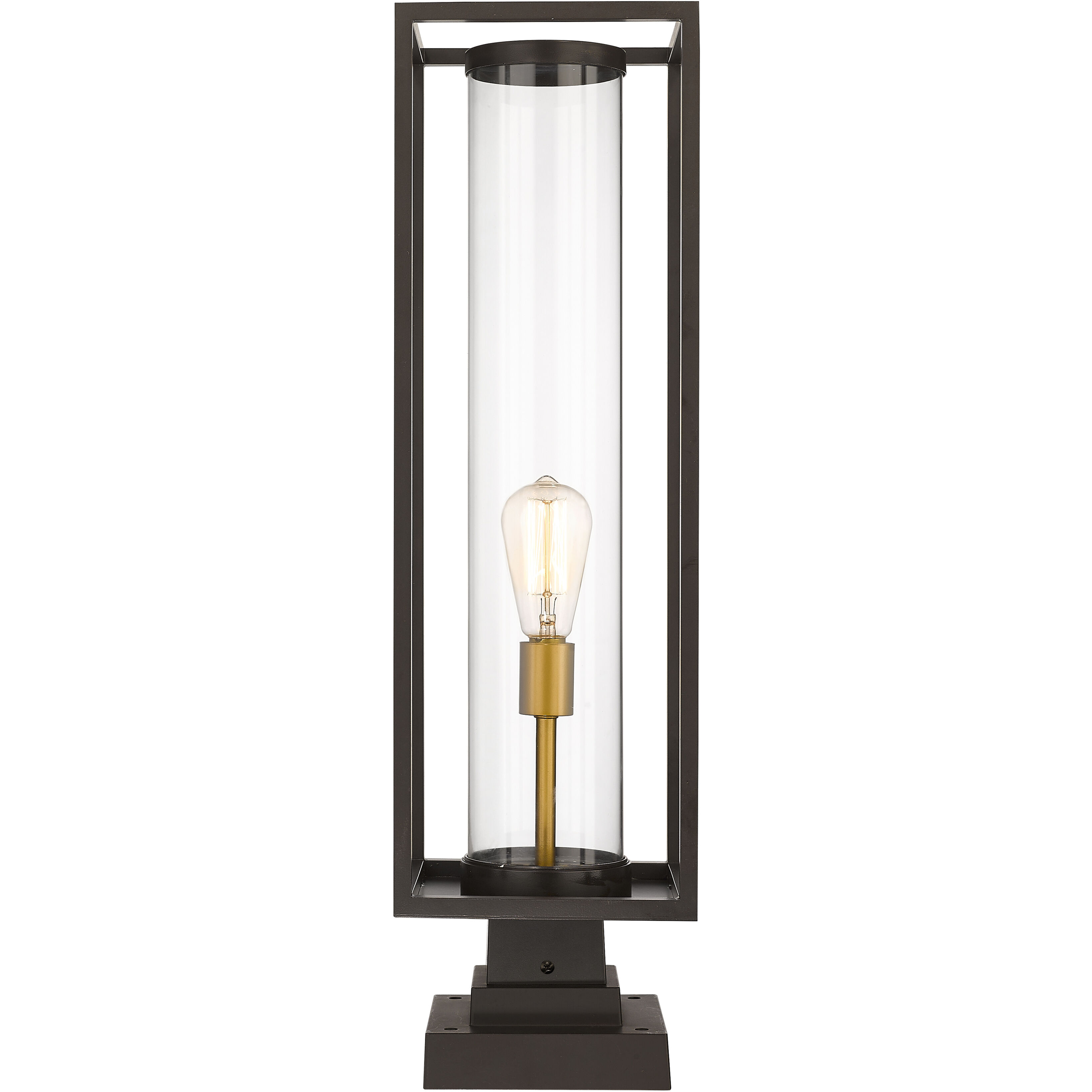 Dunbroch 1 Light 28.75 inch Deep Bronze and Outdoor Brass Outdoor Pier Mounted Fixture