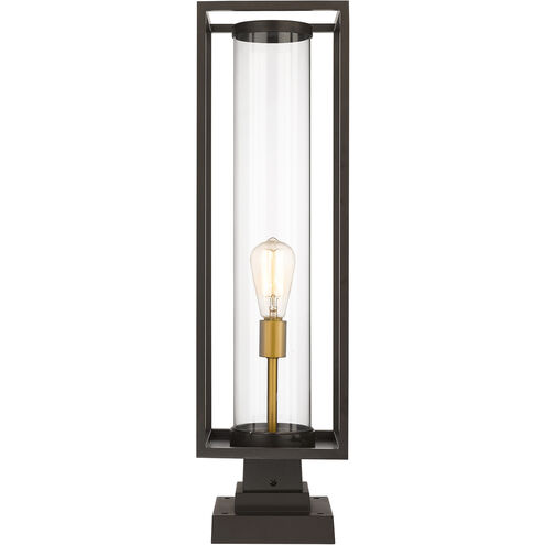 Dunbroch 1 Light 28.75 inch Deep Bronze and Outdoor Brass Outdoor Pier Mounted Fixture